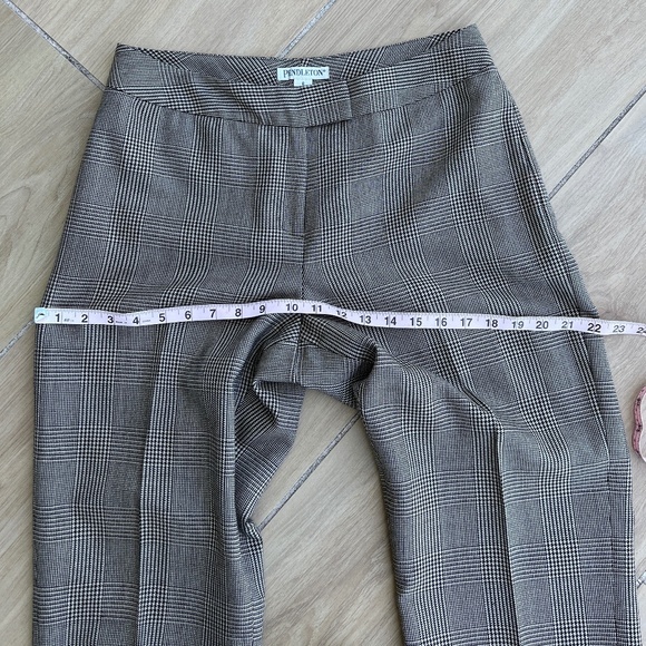Pendleton Vintage Houndstooth Virgin Wool Pants Trousers Size 8 Tan Black - Picture 4 of 15